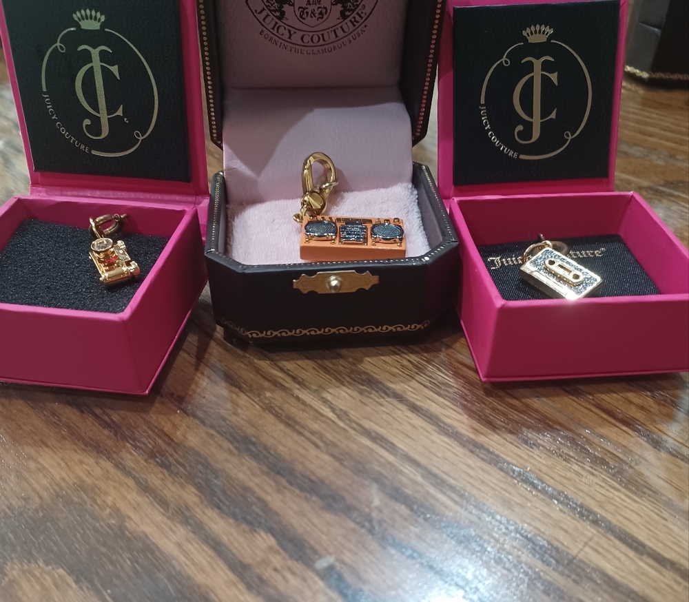 Juicy couture combo radio, cassette tape and camera charms